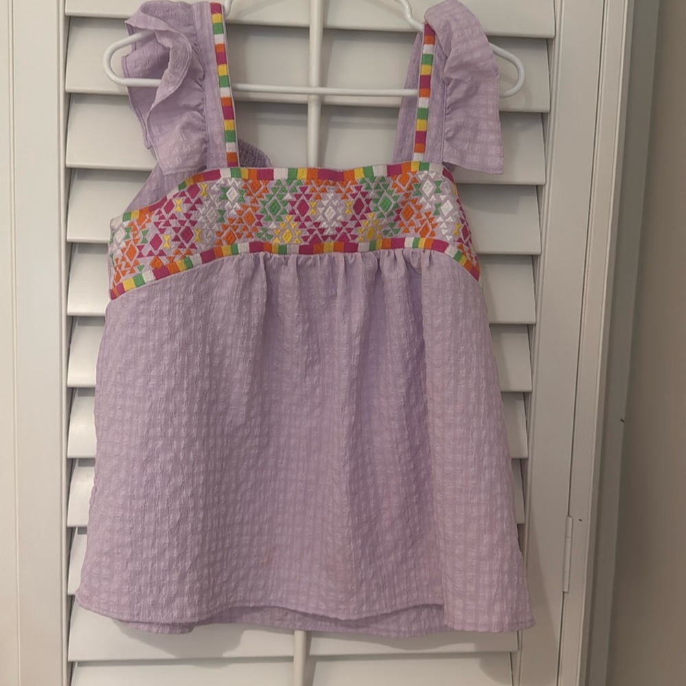 Purple THML size medium fun summer multicolored top